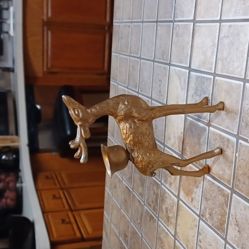 Brass Vintage‎ Reindeer Candle Holder